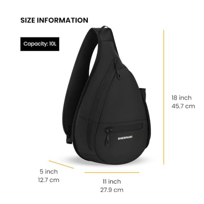 Sherpani Esprit, 10L Crossbody Sling Backpack for Women (Black Raven) - color: Black Raven