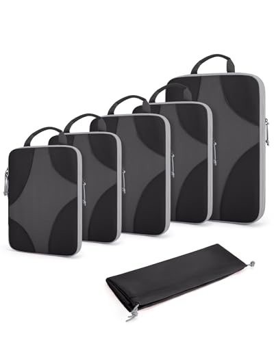 Bagsmart Compression Packing Cubes, Travel Bag Cruise Ship Essentials - color: Black