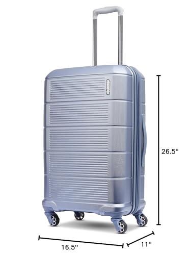 American Tourister Stratum 2.0 Expandable Hardside Luggage with Spinner Wheels, 24" SPINNER, Slate Blue - color: Slate Blue, size: 24-Inch Checked-Medium