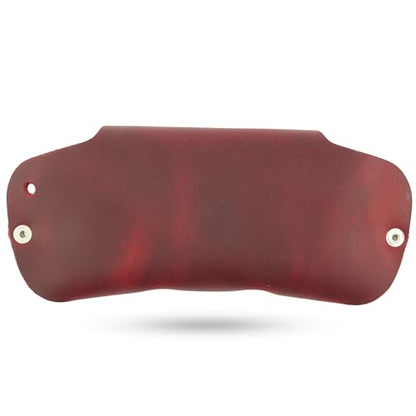 Toprank Slim Leather Glasses Case - Handmade Eyeglass & Sunglasses Holder - color: Red
