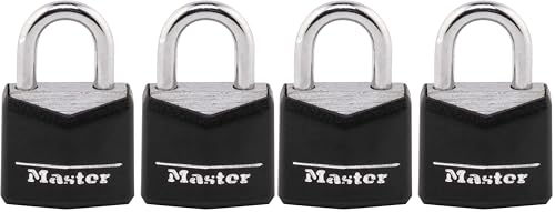 Master Lock 121T Padlock, Covered Aluminum Lock, 3/4 in. W, Black, 2-Count (Pack of 2) - size: 2 Count (Pack of 2)