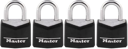 Master Lock 121T Padlock, Covered Aluminum Lock, 3/4 in. W, Black, 2-Count (Pack of 2) - size: 2 Count (Pack of 2)