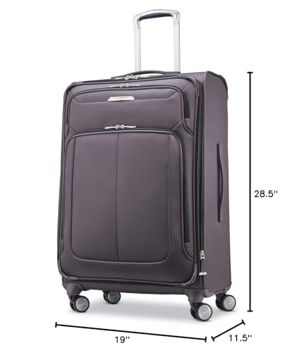 Samsonite Solyte DLX Softside Expandable Luggage with Spinner Wheels, Mineral Grey, Checked-Medium 25-Inch - color: Mineral Grey, size: Checked-Medium 25-Inch