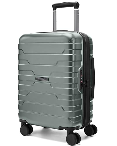 BAGSMART Carry-On Luggage 20" Expandable Spinner 22x14x9,Olive - color: Olive