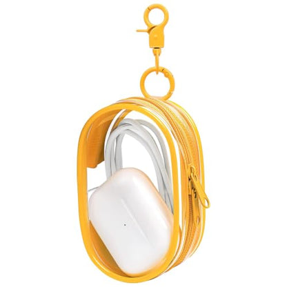 Linsaner 1 Pack Transparent Tech Pouch Storage Bag, Orange - color: B4-Orange