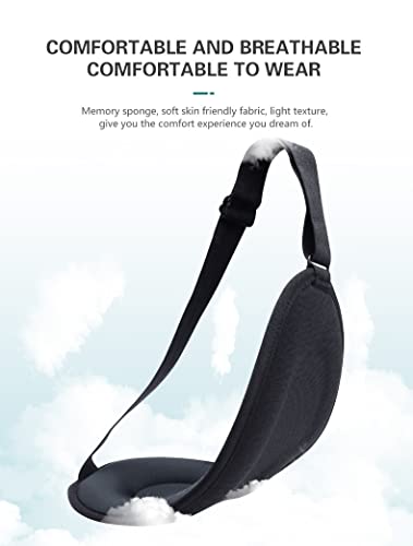 Eye Mask for Sleeping Light Blocking,Side Sleeper Women Men, 3D Contoured Cup Sleeping Mask, Soft Breathable Sleep Eye Mask with Adjustable Elastic Strap for Flight Nap，Black-3D - color: Black