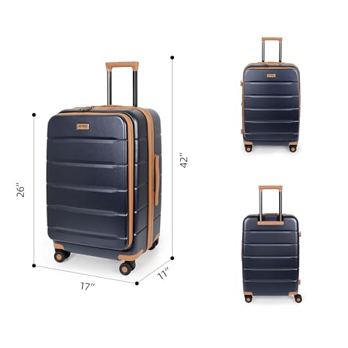24'' Luggage,Hardside Suitcase w/Spinner Wheels,TSA LOCK - color: Blue, size: 24" Mid-Checked