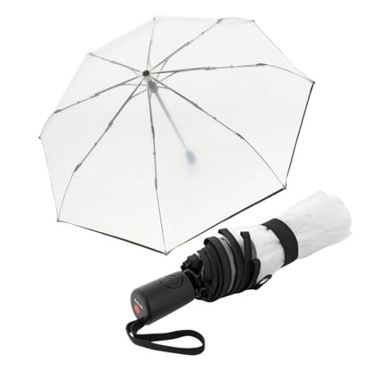 Knirps A.200 Medium Duomatic Windproof Umbrella for Adults – Automatic Open Close 38.5" Canopy, Travel Case Included - color: Transparent