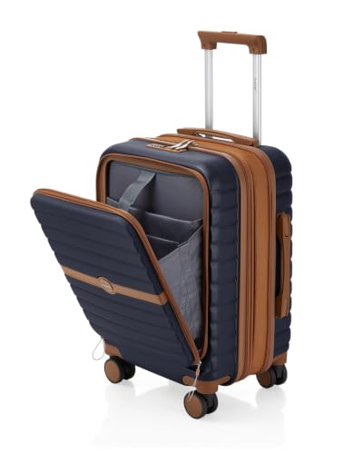Kono Carry On luggage Airline Approved 20 Inch - color: Apricot Navy, size: Carry-on 20-inch