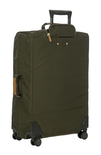 Bric's X Travel - 스피너 휠이 있는 휴대용 수하물 가방 - 53.3cm(21인치) 및 76.2cm(30인치) - 럭셔리 수하물 가방, 올리브, 블랙 - color: 올리브, size: Checked-Medium
