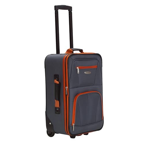 Rockland Fashion Softside 2 Piece Luggage Set, Expandable, (14" Tote/19" Upright), Charcoal - color: Charcoal, size: 2 Piece (19"/14" Tote)