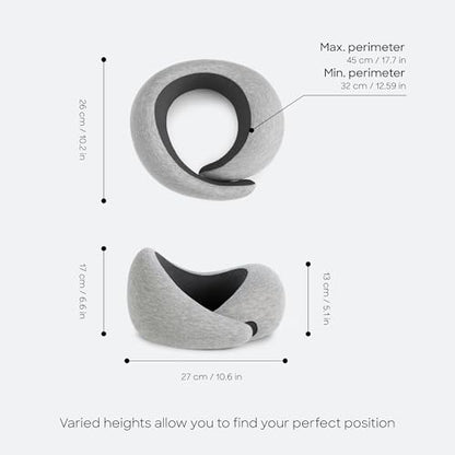 Ostrichpillow GO Travel Pillow, 360° Memory Foam Support, Soft & Washable - color: Midnight Gray