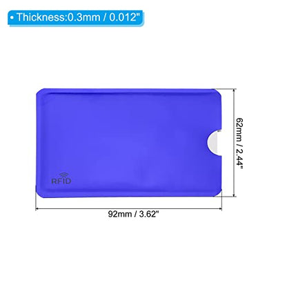 PATIKIL RFID Blocking Sleeves, 10 Pcs Aluminum Identity Theft Prevention Credit Cards Secure Protector Holders Sleeves for NFC Purse, Blue - color: Blue