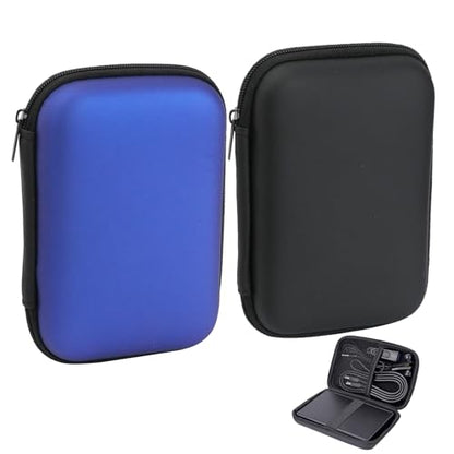 Zoyiancy 2Pcs Power Bank Case, Travel Storage Bag for Cables Earbuds - color: Black, Blue