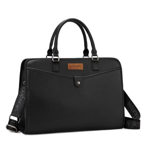 Wrangler Laptop Tote Bag for Women Fits 15.6 In Laptop for Travel and Work - color: Black