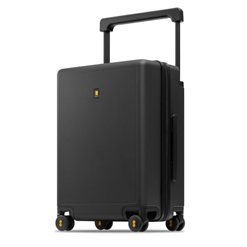 LEVEL8 Wide Handle Carry on Luggage, 20 Inch Hardshell Suitcase, Black - color: Black, size: 20Inch