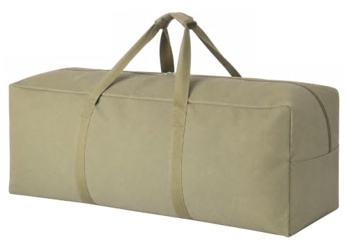 DoYiKe Canvas Travel Duffle Bag,Military Tent Duffel Storage Armygreen - color: Armygreen, size: 60L