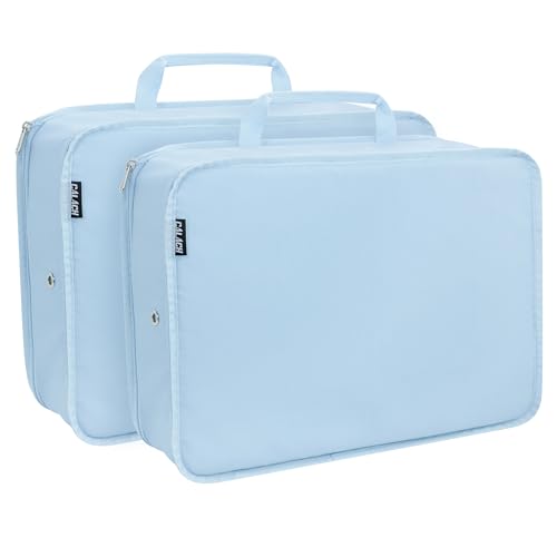 Compression Packing Cubes Travel Packing Suitcase Organizer Bags, Blue - color: Blue, size: Large
