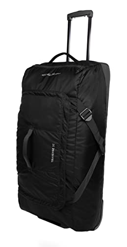 Eddie Bauer Traverse Luggage | Roller Wheels | Telescoping Handle | Travel | Vacation | Ripstop Nylon - Black, 31" - color: Black, size: 31"