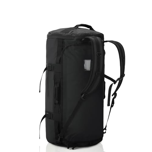 Haimont Heavy Duty Convertible Travel Duffel Backpack, Black, 60L - color: Black, size: 60L