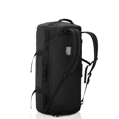 Haimont Heavy Duty Convertible Travel Duffel Backpack, Black, 60L - color: Black, size: 60L