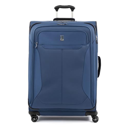 Travelpro Tourlite Softside 29" Expandable Luggage with 4 Spinner Wheels, Lightweight Suitcase, Checked Large, Blue - color: Blue, size: Checked-Large 29-Inch