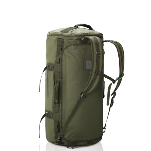 Haimont Heavy Duty Convertible Travel Duffel Backpack, Army Green, 60L - color: Green, size: 60L