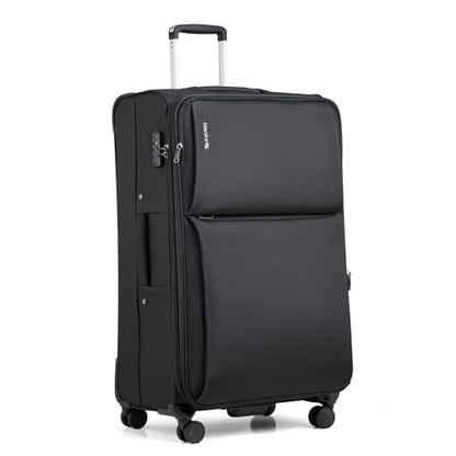 Hanke Large Checked Luggage, 28 Inch Suitcase with Garment Compartment - color: Black, size: 28 Inch Checked In