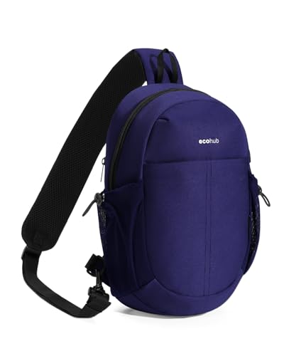 ECOHUB Anti-Theft Crossbody Bag Men Women RFID Blocking Lightweight Sling Backpack Water Resistant for Travel Hiking Outdoor - color: Blue-women