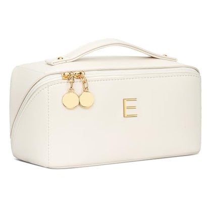 Gifts for Women Bridesmaid Initial Makeup Bag - color: MediumBeige, style: E