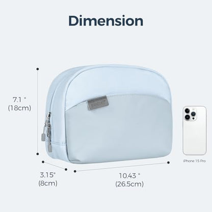 pack all Travel Toiletry Bag, Large Capacity, Durable Oxford Fabric - color: Glacier Blue