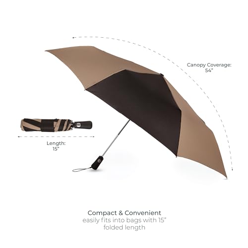 totes Auto Open Close Golf Size Umbrella, Steel Blue, One Size - color: Steel Blue