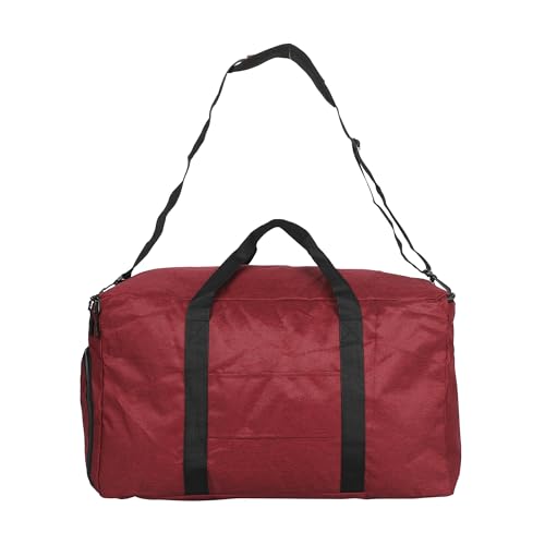 Spider-Man Logo Red 24" Packable Travel Duffle Bag with Shoe Compartment, Removable Shoulder Strap & Front Storage Pockets - color: Spider-Man Mask Red