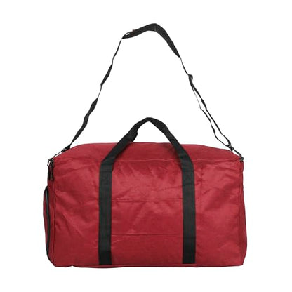 Spider-Man Logo Red 24" Packable Travel Duffle Bag with Shoe Compartment, Removable Shoulder Strap & Front Storage Pockets - color: Spider-Man Mask Red