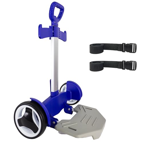 Rolling Backpack Cart, Folding Luggage Cart with Quiet Wheels - Blue - color: Royal Blue, size: Quiet Large Wheels