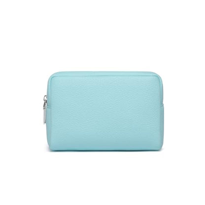 Makeup Bag for Purse Travel Cosmetic Bag (PU Clear Water Blue) - color: Clear Water Blue