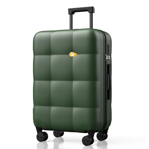 MGB 24 inch Luggage with Spinner Wheels TSA Travel Suitcase, Dark Green - color: Dark Green, size: Checked 24 Inch