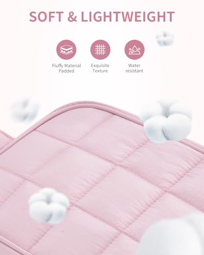 Narwey Quilted Travel Toiletry Bag for Women, Bathroom, Medicine Bag - color: Y-Pink