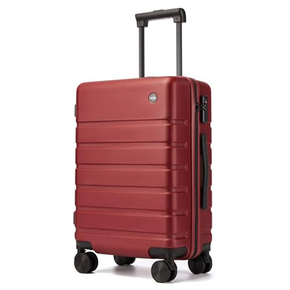 Hulsin 20-Inch Carry on Luggage, Hardside Suitcase with TSA Lock - color: Red, size: 20-Inch