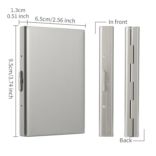 Stainless Steel Credit Card Wallet RFID Blocking Metal Case Pocket Business Card Holder for Women and Men - color: Silver