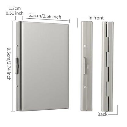 Stainless Steel Credit Card Wallet RFID Blocking Metal Case Pocket Business Card Holder for Women and Men - color: Silver