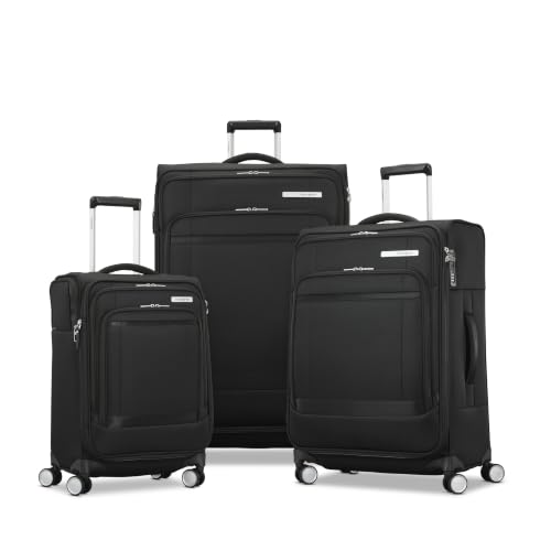 Samsonite Soft-Sided 3-PC: 20/24/29” (Carry-on, Medium & Large) Lightweight Expandable PortLift Luggage Set: Durable, 4 Spinner Wheels, Adjustable Handle, TSA Lock, 2 Front & Side Pocket- Black - color: Black, size: 3-Piece (20"/25"/29")