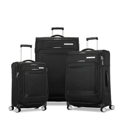 Samsonite Soft-Sided 3-PC: 20/24/29” (Carry-on, Medium & Large) Lightweight Expandable PortLift Luggage Set: Durable, 4 Spinner Wheels, Adjustable Handle, TSA Lock, 2 Front & Side Pocket- Black - color: Black, size: 3-Piece (20"/25"/29")