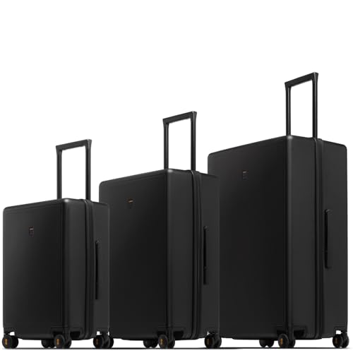 LEVEL8 Luggage Sets 3 Piece Hardshell Suitcases Set, 20/24/28 Inch, Black - color: Black, size: 3-Piece Set (20/24/28)