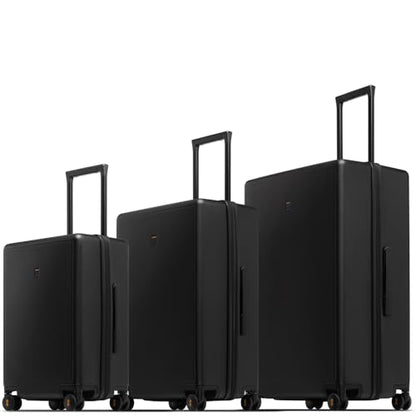 LEVEL8 Luggage Sets 3 Piece Hardshell Suitcases Set, 20/24/28 Inch, Black - color: Black, size: 3-Piece Set (20/24/28)