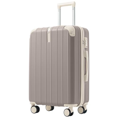 Travel Luggage Set 3 Piece, Premium ABS Hardshell Suitcase with TSA Lock, 20/24/28 Inch Lightweight Spinner Wheels, Durable Lightweight Carry On Bag Sets - color: B - Light Grey