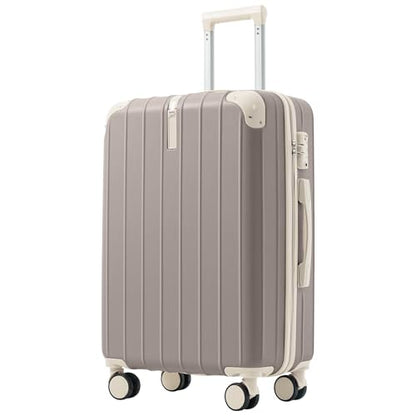 Travel Luggage Set 3 Piece, Premium ABS Hardshell Suitcase with TSA Lock, 20/24/28 Inch Lightweight Spinner Wheels, Durable Lightweight Carry On Bag Sets - color: B - Light Grey