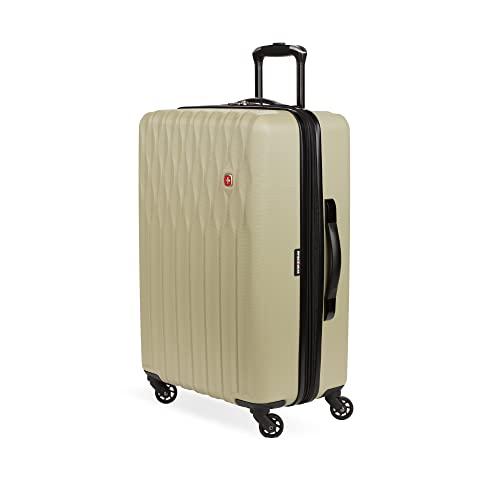 SwissGear 8018 Expandable Luggage, Hard Shell Medium Luggage with Spinner Wheels - color: Sand, size: Checked-Medium 24-Inch