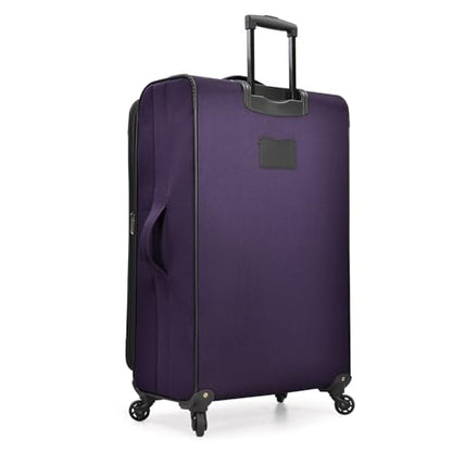 U.S. Traveler Aviron Bay Expandable Softside Luggage with Spinner Wheels, Purple, Large 31-Inch - color: Purple, size: Large 31-Inch
