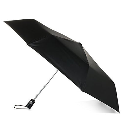 Totes Auto Open/Close Compact Umbrella with Printed Under Canopy - color: Raindrops